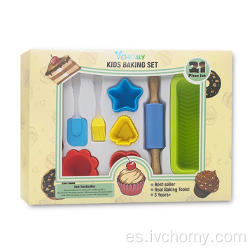 Juego de cocina de silicona de cocina para niños.